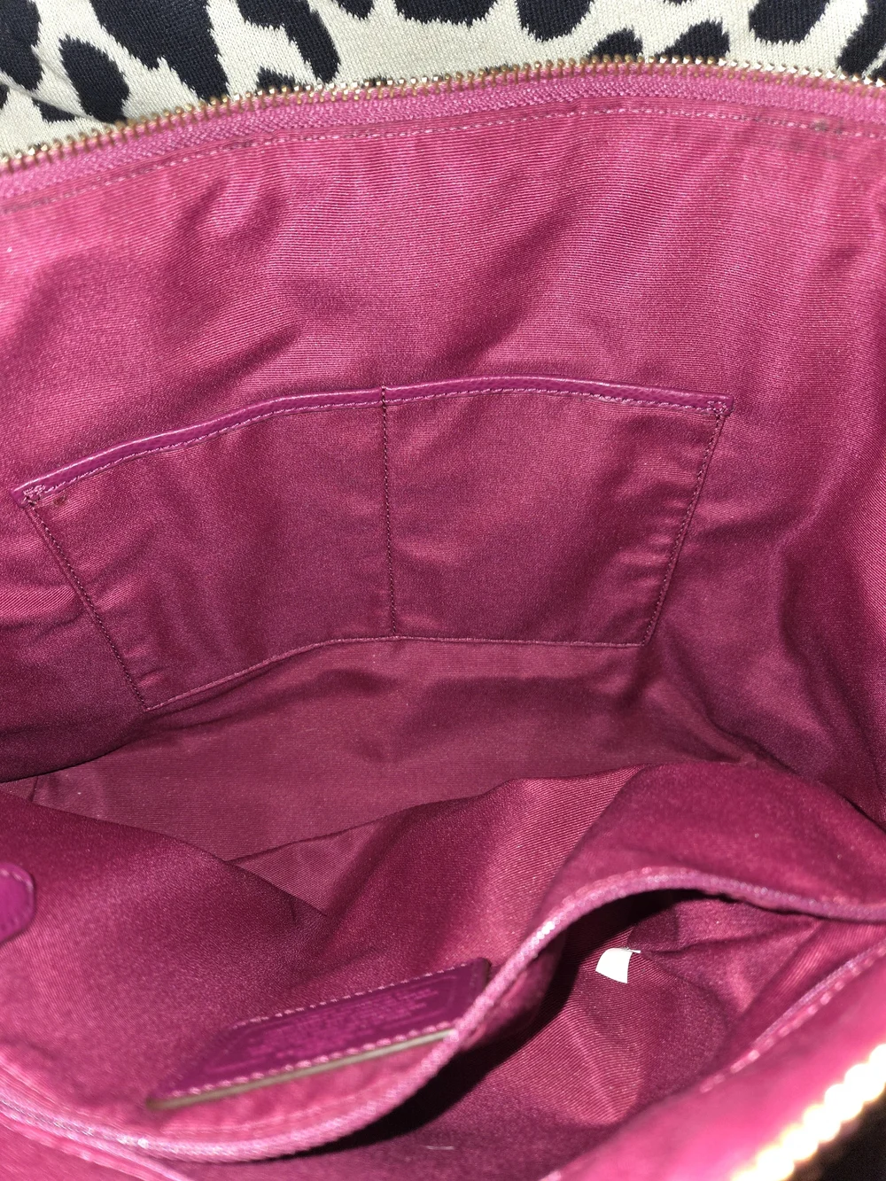 Coach Leather Magenta Tote Bag